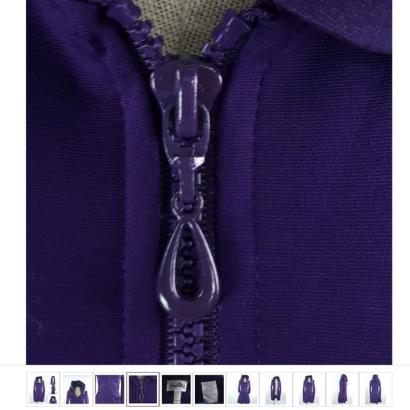 Joseph Ribkoff Zip up Dress Hooded Purple Women sz 4 - Picture 8 of 10